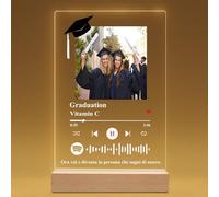 Wxexopowk Regali di Laurea per la Classe del 2024, Regali di Laurea per Fidanzato e Fidanzata, Regalo Musicale con Codice Brano, Targa Spotify Personalizzata, Lampada Personalizzata con Foto