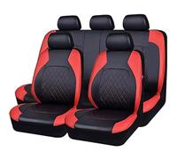 WXEXUDIN 9 Pezzi Auto Set Coprisedili per Dodge RAM 1500 2000-2018 2019 2020 2021 2022 2023 2024,Pelle Cuscino del Sedile Traspirante Anteriori Posteriori Protezione Sedile Accessori,C/Red