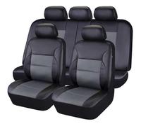 WXEXUDIN 9 Pezzi Auto Set Coprisedili per Ford Fiesta Titanium 2005 2006 2007 2008 2009 2010-2019,Pelle Completo Coprisedili Auto Coprisedile Set Auto Sedere Protezion Sedili Accessori,Grey