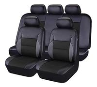 WXEXUDIN 9 Pezzi Auto Set Coprisedili per Ford Fiesta Titanium 2005 2006 2007 2008 2009 2010-2019,Pelle Completo Coprisedili Auto Coprisedile Set Auto Sedere Protezion Sedili Accessori,Black