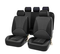WXEXUDIN 9 Pezzi Auto Set Coprisedili per Nissan Qashqai 2009-2014,Set Completo Pelle Copri Sedile Auto Impermeabile Protezioni Coprisedili Interno Accessori, Black Gray