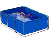 WXF86djl Laghetto for Pesci da Esterno Premium - Grande Vasca in Tela Fuori Terra con valvola di Scarico, Portatile 200x100x80 cm, Blu