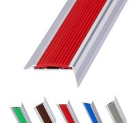 WXGMP Profilo Angolare 50 90 100 120 150cm Profilo Paragradino A Forma di L Profilo per Scale Strisce in Metallo Antiscivolo(Red,100cm/40in)