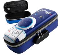 wxhappyshop Astuccio 3D con lucchetto a combinazione, grande astuccio per matite per bambini, custodia rigida impermeabile, grande capacità, regalo per ragazzi e ragazze, Blu, Astronauta