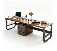 WXHJM Tavolo da Gioco per Due Persone, Scrivania Rettangolare Moderna in Legno per Computer, con Base A Slitta in Metallo E Sistema di Cablaggio Organizzato, Scrivania da Ufficio per Coppia A,240cm