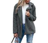 WXHNZYQ Bottoni Autunnali E Invernali, Risvolti, Cardigan in Pile Sciolto, Cappotto di Lana di Pecora da Donna, Giacche, Top