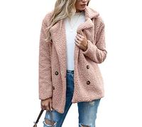 WXHNZYQ Bottoni Autunnali E Invernali, Risvolti, Cardigan in Pile Sciolto, Cappotto di Lana di Pecora da Donna, Giacche, Top