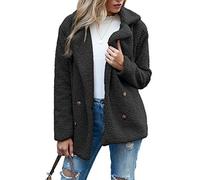 WXHNZYQ Bottoni Autunnali E Invernali, Risvolti, Cardigan in Pile Sciolto, Cappotto di Lana di Pecora da Donna, Giacche, Top