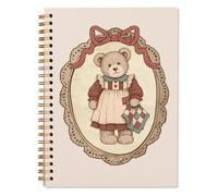WXHUM Vintage Journal Notebooks, Teddy Bear Notebook Journal, Journaling Notebooks for Women Work Office School Supplies, Gifts for Women, Spiral Notebook 5.5x8.3