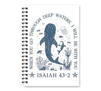 Wxiben Bible Verse Spiral Notebook - Whale Shark Christian Notebook Journal, Ocean Faith Chruch Notes Journaling, Religious Scripture Gift for Prayer Women Man, Bible Study Supplies, 5.5x8.2inch
