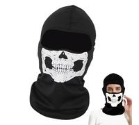 Wxinsheng Passamontagna Ghost,Passamontagna Multifunzione con Teschio Fantasma,Maschera Sottocasco per Moto,Sci,Ciclismo,Snowboard, Cosplay e Halloween,Antivento e Traspirante