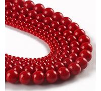 WXJ Perle di Corallo Rosse Naturali per la creazione di Gioielli Fai da Te Fascino Fatti a Mano con Cinturino con Cinturino Accessori per Collana Perline di Charms. (Item Diameter : 12mm 30pcs)