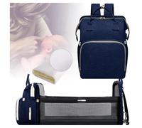 WXJHNYBS Lettino Pieghevole Borsa Zaino Premaman, Zaino Fasciatoio Con Lettino Pieghevole Borsa Fasciatoio Passeggino Impermeabile Zaino Passeggino Mamma Per Viaggiare Mamma Papà,NavyBlue