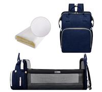WXJHNYBS Zaino Premaman, Zaino Fasciatoio Con Lettino Pieghevole Borsa Per Pannolini Con Fasciatoio Zaino Fasciatoio Per Mamme E Papà,NavyBlue