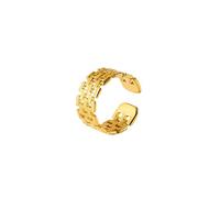WXKAGF Anelli da Donna, Orologio a quadrante Largo con Tendenza alla Moda con Anello Aperto Anello in Acciaio Inossidabile Placcato Oro 18 carati Accessori per Gioielli di personalità