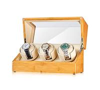 WXKAGF Caricatore per Orologi Caricatore per Orologi in bambù Agitatore Automatico per Orologi Posizionatore Rotante per Orologio Meccanico con Controllo dell'accesso Orologio Girevole