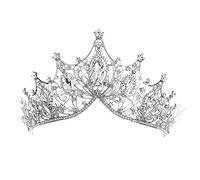 WXKAGF Fasce per Capelli di Lusso per Donne Ragazze Principessa Diadema Diademi e corone in Metallo Color Oro/Argento Accessori per Capelli da Sposa