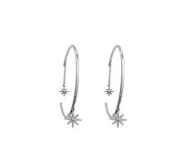 WXKAGF Gioielli di Moda Moda Grande Cerchio Rotondo Orecchini a Cerchio per Le Donne Stile 925 Argento Ago Orecchini a Stella in Metallo Gioielli per Feste Orecchini di Fascia Alta