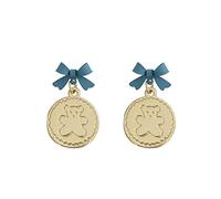 WXKAGF Gioielli di Moda Orecchini di Temperamento dell'orso di Fiocco Blu Carino per Le Donne Moda Bowknot Incontri Gioielli di Banchetto di Festa Festiva Orecchini di Fascia Alta