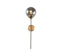 WXKAGF Lampada da Parete Moderna Creativa, E14 Lampada da Parete Industriale retrò Dorata Paralume in Vetro Decorazione Artistica Minimalista per Interni con Braccio Lungo Oro per Camera da Letto,