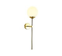 WXKAGF Lampada da Parete Moderna Creativa, E14 Lampada da Parete Industriale retrò Dorata Paralume in Vetro Decorazione Artistica Minimalista per Interni con Braccio Lungo Oro per Camera da Letto,