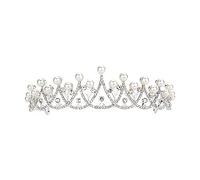 WXKAGF Principessa Gioielli Corona Corona di Perline Cerchio per Capelli Strass Scintillanti Tiara Nuziale Accessori per Capelli in Lega Regolabile per la Sposa Donna