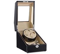 WXKAGF Scatola avvolgitore per Orologi Automatica Nera 2 + 3 Orologi Doppi in Legno silenziosi a Batteria WindersHoliday Gift (Winding Machine)