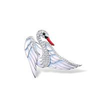 WXKAGF Spilla in Argento per Donna Puro Argento Sterling 925 Ali spiegate Che volano Cigno Bianco Gioielli Animali Smalto Fatto a Mano