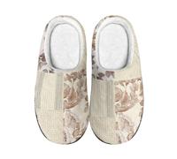 wxlmom Pantofole Donna Fiori Grigi Pantofole Uomo Ciabatte Donna Invernali E Autunno,Calde Comode Peluche Ciabatte,Casa Esterno Antiscivolo Silenzioso Lavabili,Per Interni Ed Esterni