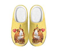 wxlmom Pantofole Donna Il Topo Giallo Pantofole Uomo Ciabatte Donna Invernali E Autunno,Calde Comode Peluche Ciabatte,Casa Esterno Antiscivolo Silenzioso Lavabili,Per Interni Ed Esterni