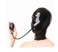 WXLPCGO Cappuccio In Lattice con Tappo Gonfiabile per La Bocca Maschera Facciale Del Sesso con Zip per SM Festa Cosplay Vacanza(Size:XXL-73CM)