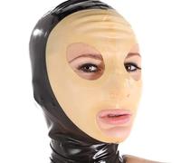 WXLPCGO Lattice Testa Coperchio con Cerniera Maschere di Gomma Apri Occhi Bocca Cosplay Festa Maschera in Latex per Carnevale(Size:XXL-73CM)