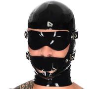 WXLPCGO Lattice Testa Coperchio Maschera per Gli Occhi Removibile Cappuccio In Gomma Occhi Esposta Bocca Esposta per Cosplay(Size:XXL-73CM)
