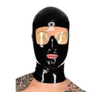 WXLPCGO Lattice Testa Coperchio Nero Lattice Maschera Occhi Trasparenti per Uomo con Aperture con Cerniera Posteriore Cosplay(Size:L-68CM)