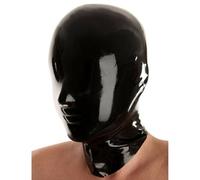 WXLPCGO Lattice Testa Coperchio Nero Lattice Maschere Viso Latex Maschera Per La Testa Cappuccio In Latex Per Cosplay Party Club(Size:M-65CM)