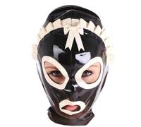 WXLPCGO Lattice Testa Coperchio per Uomini E Donne Occhi Aperti Bocca Cappuccio In Gomma Sexy Cosplay Di Danza Di Halloween(Size:XS-60CM)