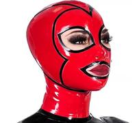 WXLPCGO Lattice Testa Coperchio Sexy Maschera di Lattice Rosso con Grandi Occhi Lattice Maschere Viso per Unisex Cosplay Party(Size:M-65CM)