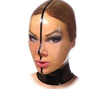 WXLPCGO Lattice Testa Coperchio Transparent Lattice Maschere Viso Latex Maschera con Foro di Respirazione per Accessori Erotici(Size:XL-70CM)