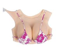 WXLPCGO Pettorale in Silicone Seni Finti Realistiche Coppa C-G Collare Rotondo Forme del Seno per Mastectomia Transgender Cosplay Cotton Filler(Size:E Cup,Color:Color 3)