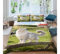 WXLWHR Biancheria Da Letto Con Motivo Siberian Forest Cat 3D Set Copripiumino Country Ranch Microfibra Con Cerniera E Federa Per La Camera Dei Bambini King（220x240cm）