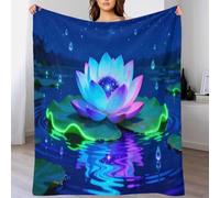 WXLWHR Coperta in Pile Con Lotus Flower, Coperta Per Letto, Divano, Ufficio Con Starry Night Raindrops, Morbida E Calda, Idee Regalo Per Adolescenti E Adulti 60x80inch(150x200cm)