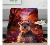 WXLWHR Coperta Plaid Pile Con Schnauzer, Coperta Per Letto, Divano, Ufficio Con Fallen Leaves Woods, Super Soffice E Pelosa, Idee Regalo Per Ragazze, Ragazzi, Adulti 80x90inch(200x230cm)