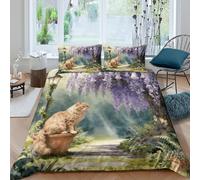 WXLWHR Copripiumino German Rex Cat 3D Parure Da Letto Con Design Wisteria Microfibra Con Cerniera E Federa Per La Camera Dei Bambini King（220x240cm）