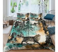 WXLWHR Copripiumino Ragdoll Cat 3D Parure Da Letto Con Design Forest Microfibra Con Cerniera E Federa Per Ragazze, Ragazzi, King（220x240cm）