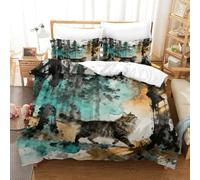 WXLWHR Copripiumino Ragdoll Cat 3D Parure Da Letto Con Design Forest Microfibra Con Chiusura Lampo E Federa Per Bambini Adulti Super King（260x220cm）