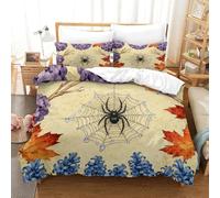 WXLWHR Copripiumino Spider 3D Biancheria Da Letto Con Stampa Flowers Microfibra Con Chiusura Lampo E Federa Per Bambini Adulti Super King（260x220cm）