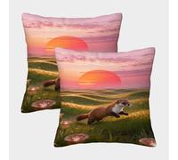 WXLWHR Federe Cuscini Pine Marten Set Di 2, Copricuscino Microfibra Antimacchia, Cerniera Nascosta, Federe Decorative Per Soggiorno Sedia Divano 45x45cm