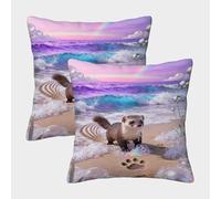 WXLWHR Federe Cuscini Pine Marten Set Di 2, Copricuscino Poliestere Morbido, Cerniera Invisibile, Copri Cuscino Decorativo Per Divano Casa Giardino 40x40cm