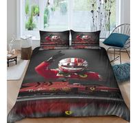 WXLWHR Set Copripiumino F1 Racing Microfibra Set Letto 3 Pezzi Con Motivo F1 Drivers Con Zip E Federa Per Bambini Adulti Double（200x200cm）