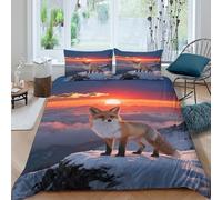 WXLWHR Set Di Biancheria Da Letto Con Design Arctic Fox 3D Copripiumino Sea of Clouds Sunrise Microfibra Con Cerniera E Federa Per Bambini Adulti Double（200x200cm）